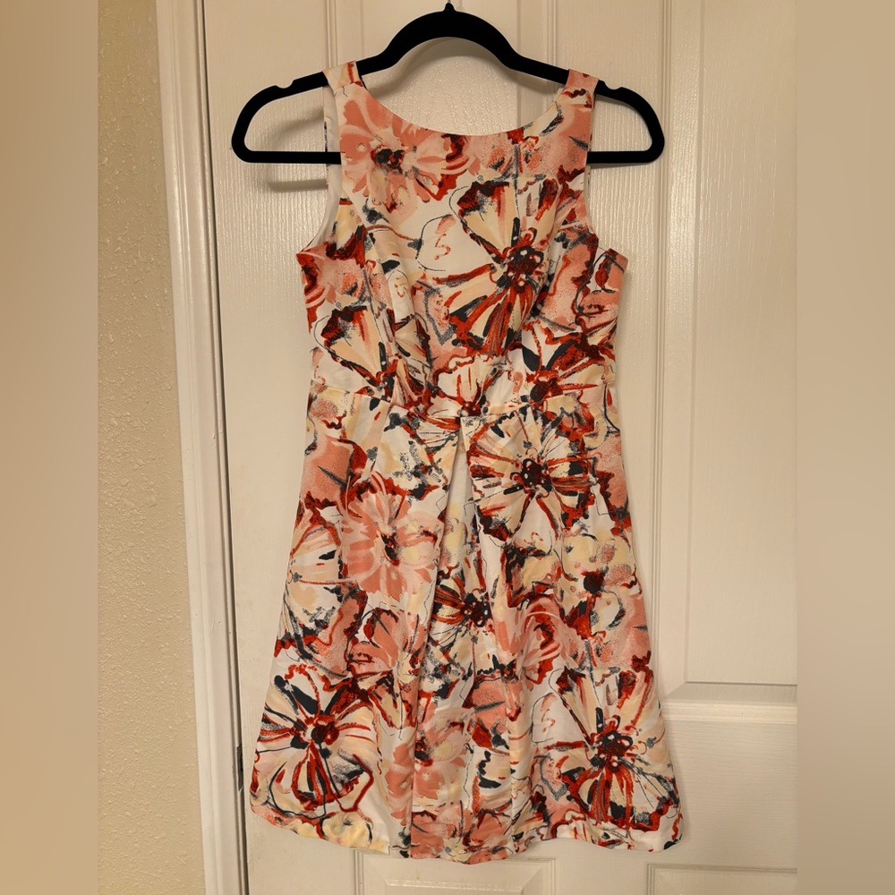 Loft Watercolor Floral Print Dress - Size 00 Petite